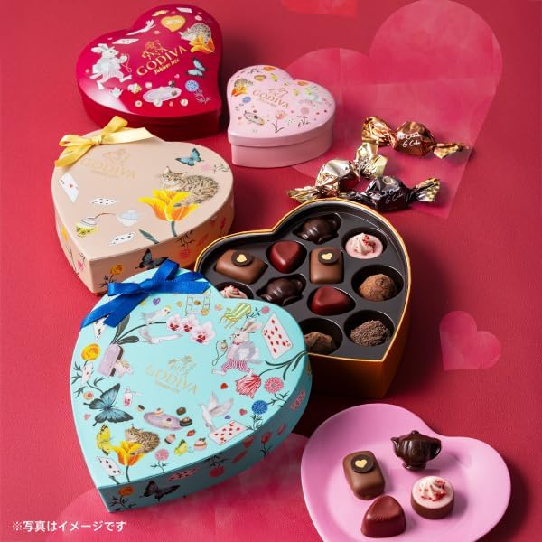 バレンタイン ゴディバ(GODIVA)アリスのティーパーティ G キューブ アソートメント ハート缶(10粒入)チョコレート(ギフト スイーツ プレゼント)