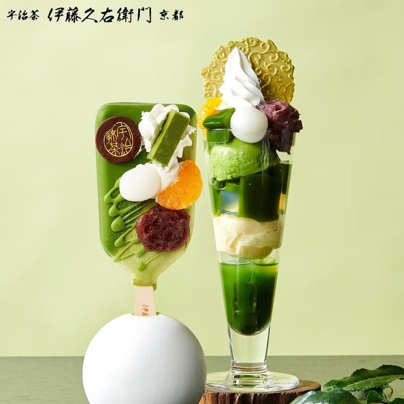 伊藤久右衛門 母の日 スイーツ 宇治抹茶 パフェアイスバー 5個入 5種のフレーバー ギフト 誕生日 プレゼント 50代 60代 70代 スイーツ お菓子 カーネーション付き 造花