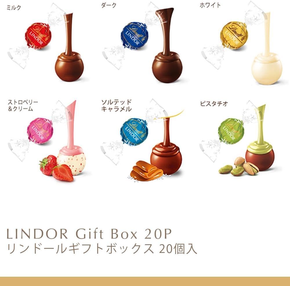 【Lindt公式】リンツ Lindt チョコレート リンドールギフトボックス 母の日 ギフト 20個入 個包装 手提げ袋付き ショッピングバッグXS付