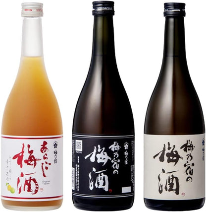 【創業130年の味】梅乃宿 梅酒 ギフトBox入り 720ml 3本 詰め合わせセット 高級 黒ラベル18% あらごし梅酒12％ お取り寄せ ギフト 贈り物 プレゼント