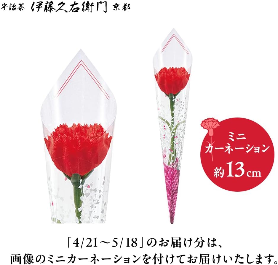 伊藤久右衛門 母の日 スイーツ 宇治抹茶 パフェアイスバー 5個入 5種のフレーバー ギフト 誕生日 プレゼント 50代 60代 70代 スイーツ お菓子 カーネーション付き 造花