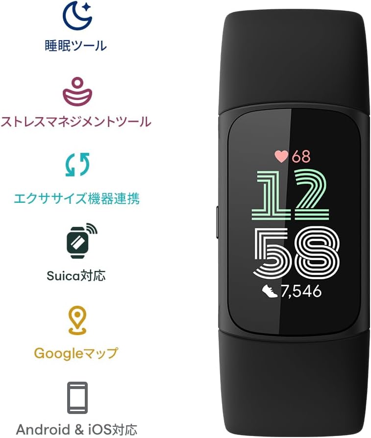 Fitbit Charge 6 トラッカー ポーセレン／シルバー（1個・日本正規品）