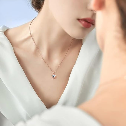 [Free bird] ネックレス レディース ピアス セット 「バラのキッス」 最高級 ジルコニア シルバー ペンダント 金属アレルギー対応 アクセサリー 一粒ジュエリー 誕生日 記念日 母の日のプレゼント