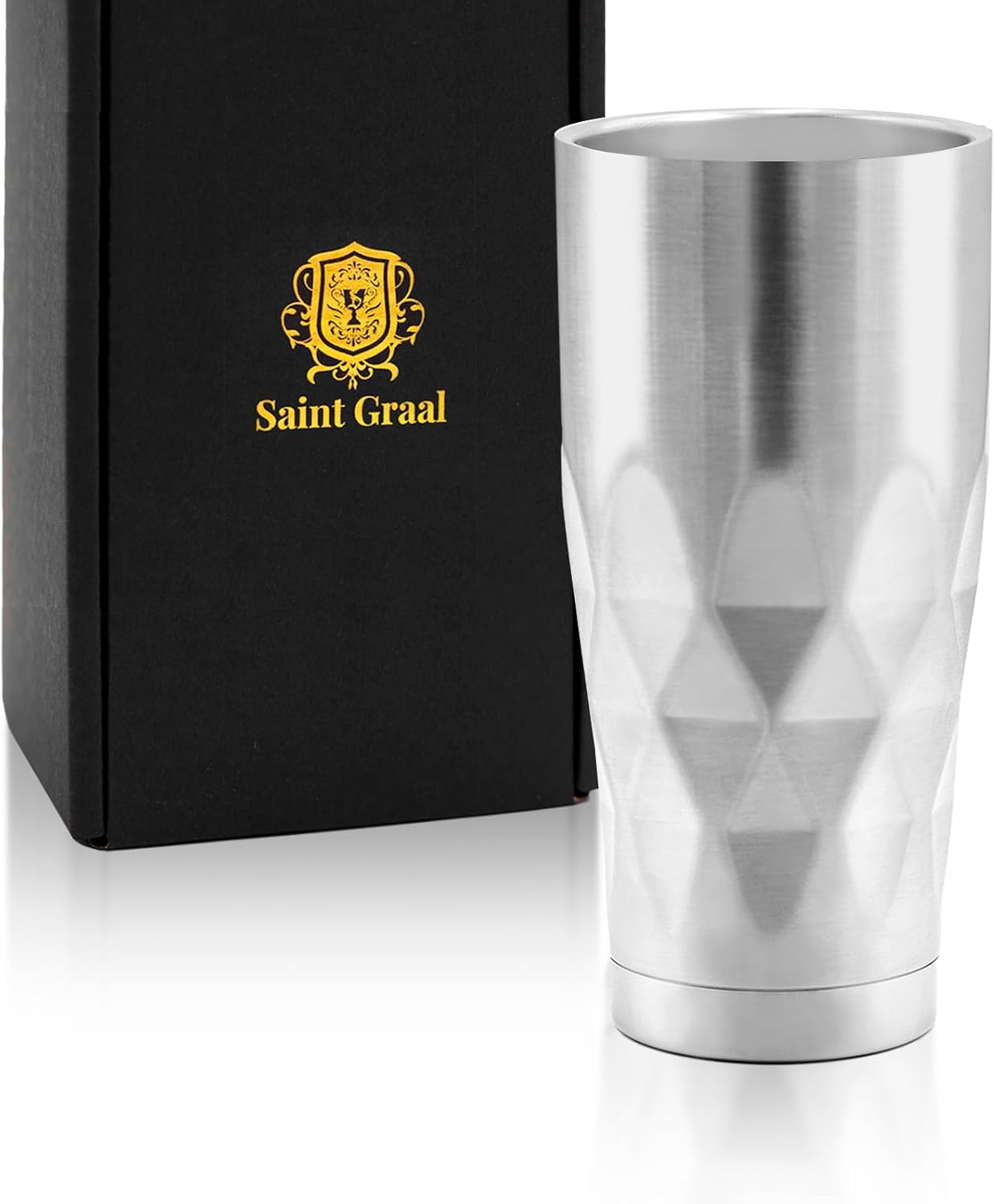 SaintGraal(セイントグレイル) ビールジョッキ タンブラー 真空断熱 ステンレス ハイボール グラス 父の日 誕生日プレゼント 男性 ギフト 660ml (ブラック)