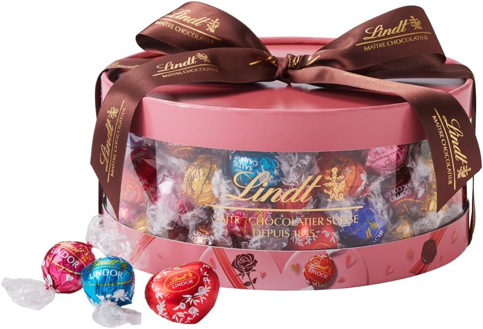 【Lindt公式】リンツ Lindt チョコレート リンドール ギフトボックス 31個入 バレンタイン 個包装 ギフト 手提げ袋付き ショッピングバッグL2付