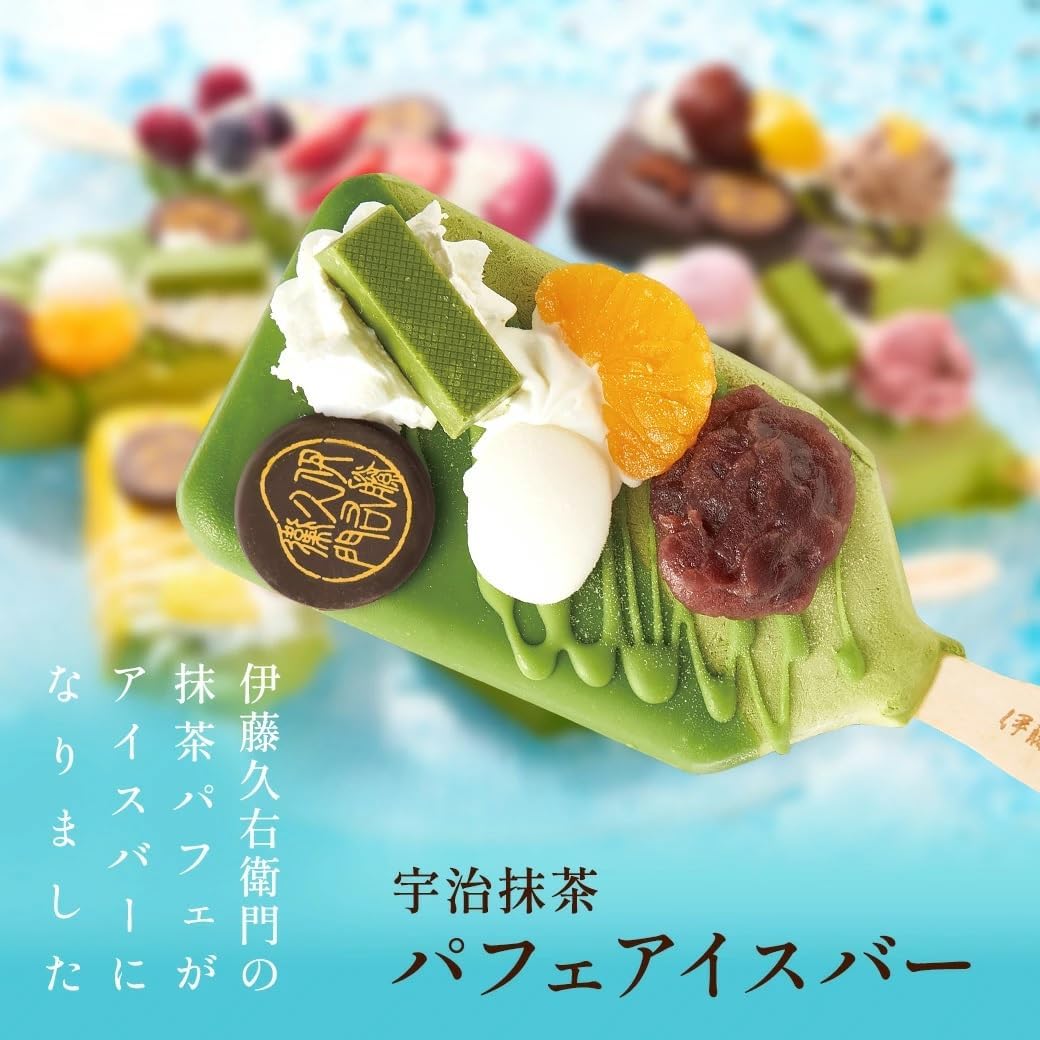 伊藤久右衛門 母の日 スイーツ 宇治抹茶 パフェアイスバー 5個入 5種のフレーバー ギフト 誕生日 プレゼント 50代 60代 70代 スイーツ お菓子 カーネーション付き 造花