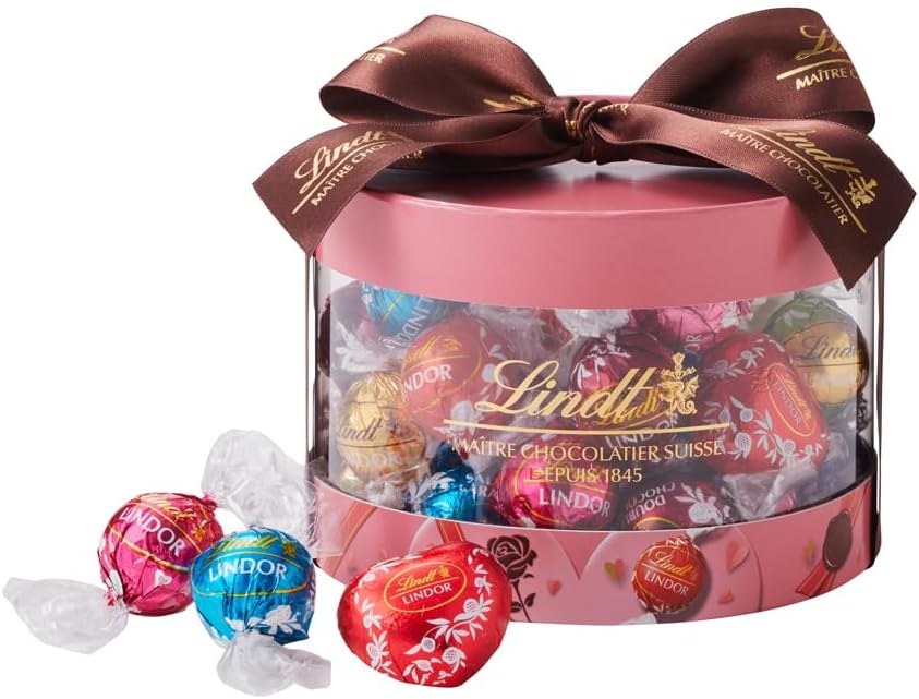 【Lindt公式】リンツ Lindt チョコレート リンドール ギフトボックス 31個入 バレンタイン 個包装 ギフト 手提げ袋付き ショッピングバッグL2付