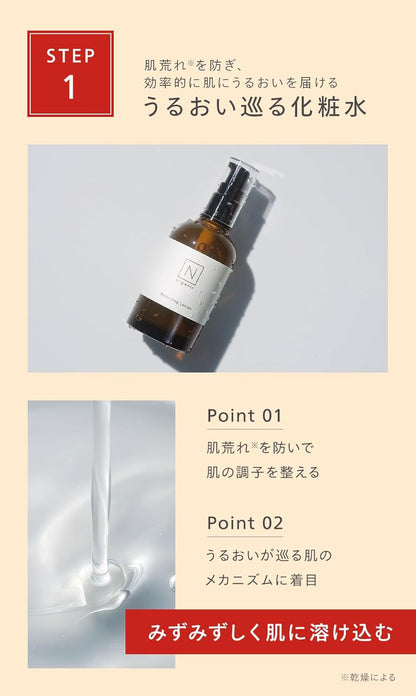 【母の日ギフトセット】N organic Basic スキンケア特別セット(化粧水 乳液 巾着ポーチ 紙袋) 約2ヶ月分 プレゼント 女性 記念日 義母 保湿力 ハリ 乾燥肌 敏感肌 肌荒れ 柑橘系の香り エヌオーガニック