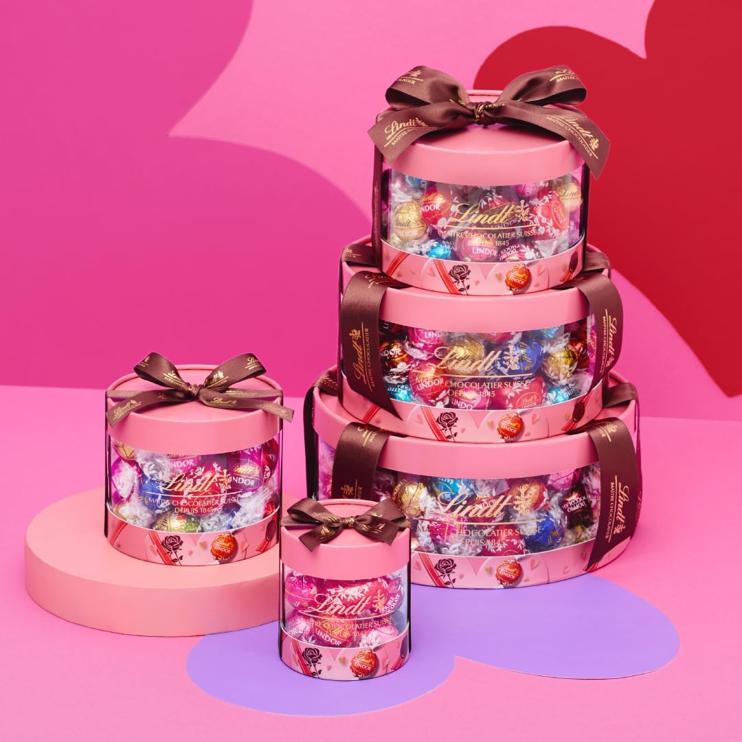 【Lindt公式】リンツ Lindt チョコレート リンドール ギフトボックス 31個入 バレンタイン 個包装 ギフト 手提げ袋付き ショッピングバッグL2付