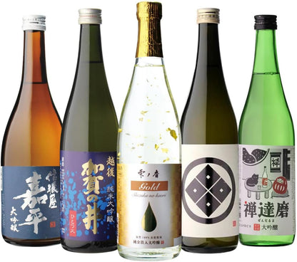 日本酒最高ランクの大吟醸720ml 5本セット 4合瓶 酒 日本酒 大吟醸 飲み比べ 冷酒 大吟醸酒 御祝 ギフトセット プレゼント ギフト 酒