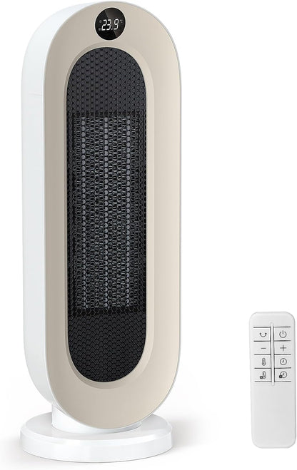 『2025冬新型』 セラミックヒーター 【ECO知能恒温 節電対策】 セラミックファンヒーター 暖房器具 省エネ 電気 首振り 3段階温度調整 800W/1200W 切り忘れ防止 二重過熱保護 転倒OFF タイマー機能 リモコン付き 大風量 速暖 電気ストーブ 電気ヒーター 足元 スリム タワー 脱衣所 寝室 トイレ 日本語取扱説明書 8畳 S720 クリーム