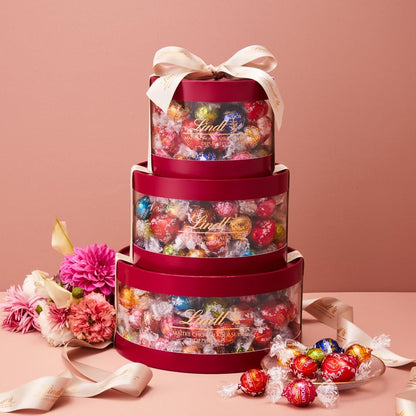 【Lindt公式】リンツ Lindt チョコレート リンドール ギフトボックス 31個入 バレンタイン 個包装 ギフト 手提げ袋付き ショッピングバッグL2付