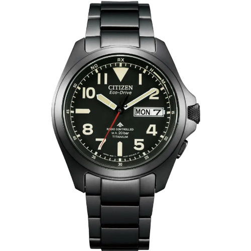 [CITIZEN] 腕時計 PROMASTER (電波時計 / 20気圧 防水/デイ＆デイト) AT6085-50E 軽量 チタン 光発電エコ・ドライブ LANDシリーズ サファイアガラス メンズ ビジネス アウトドア アナログ 見やすい 夜光 日付 秒針 ギフト 電波ソーラー