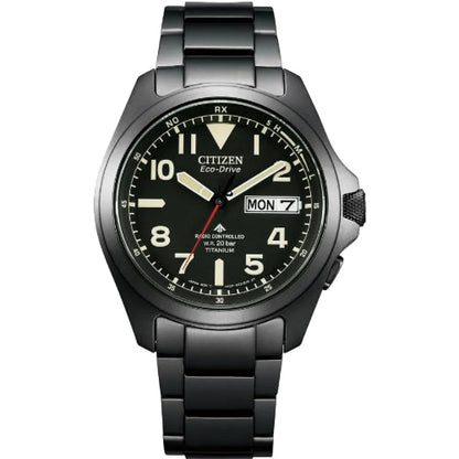 [CITIZEN] 腕時計 PROMASTER (電波時計 / 20気圧 防水/デイ＆デイト) AT6085-50E 軽量 チタン 光発電エコ・ドライブ LANDシリーズ サファイアガラス メンズ ビジネス アウトドア アナログ 見やすい 夜光 日付 秒針 ギフト 電波ソーラー