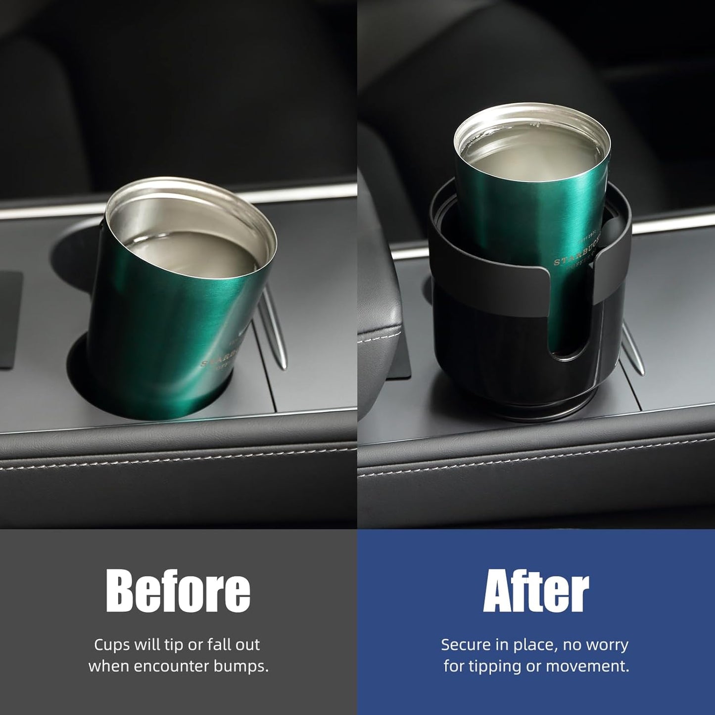 (タイコー) 車用カップホルダーエクステンダー 調節可能なベース付き車用カップホルダーエクステンダー Yeti 24/36/40オンス HydroFlask 32/40オンス 3インチ~3.9インチの大型ボトルに対応 (16~40オンス)。