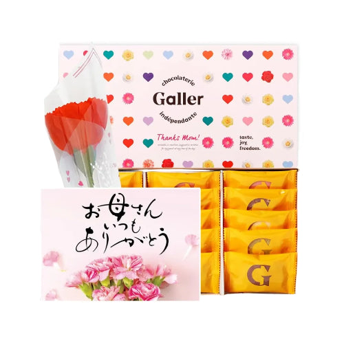 母の日 ギフト ガレー Galler チョコレート ベルギー王室御用達 クッキー 15枚入り 食べ物 お菓子 スイーツ 高級 ギフトカード 間違い探し 手さげ袋付き