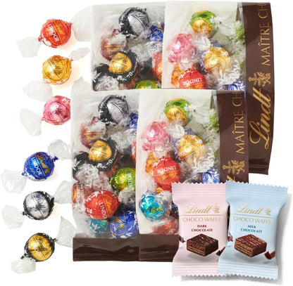 【Lindt公式】リンツ Lindt チョコレート リンドール アソート 母の日 ギフト 定番フレーバー/大人リッチ 68個＋リンツ チョコウェイファー4個 個包装 リーフレット付