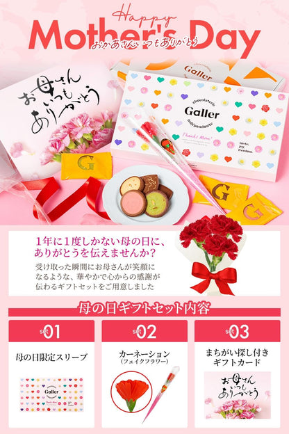 母の日 ギフト ガレー Galler チョコレート ベルギー王室御用達 クッキー 15枚入り 食べ物 お菓子 スイーツ 高級 ギフトカード 間違い探し 手さげ袋付き