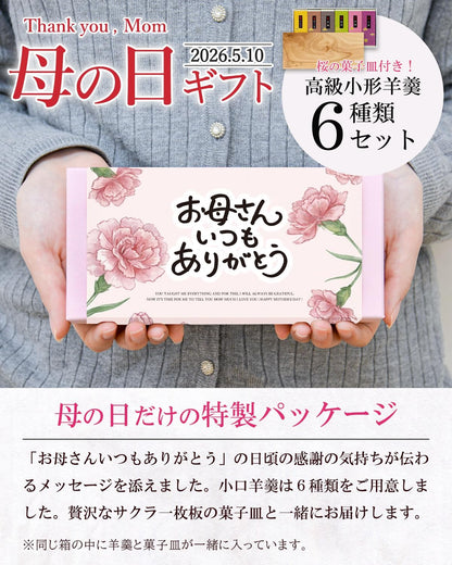 NATUREDESIGN 母の日 プレゼント 羊羹 6種 桜の菓子皿付き 和菓子 ギフト ようかん (母の日パッケージ)