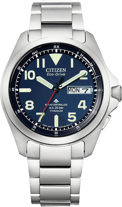 [CITIZEN] 腕時計 PROMASTER (電波時計 / 20気圧 防水/デイ＆デイト) AT6085-50E 軽量 チタン 光発電エコ・ドライブ LANDシリーズ サファイアガラス メンズ ビジネス アウトドア アナログ 見やすい 夜光 日付 秒針 ギフト 電波ソーラー