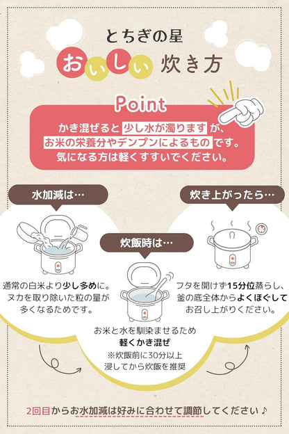 農業生産法人ワタナベ 令和7年産 無洗米 5kg お米 【 大粒 で冷めても美味しい 甘み旨み粒しっかり 】 栃木県 新ブランド とちぎの星 米 おこめ/ 5kg×1袋