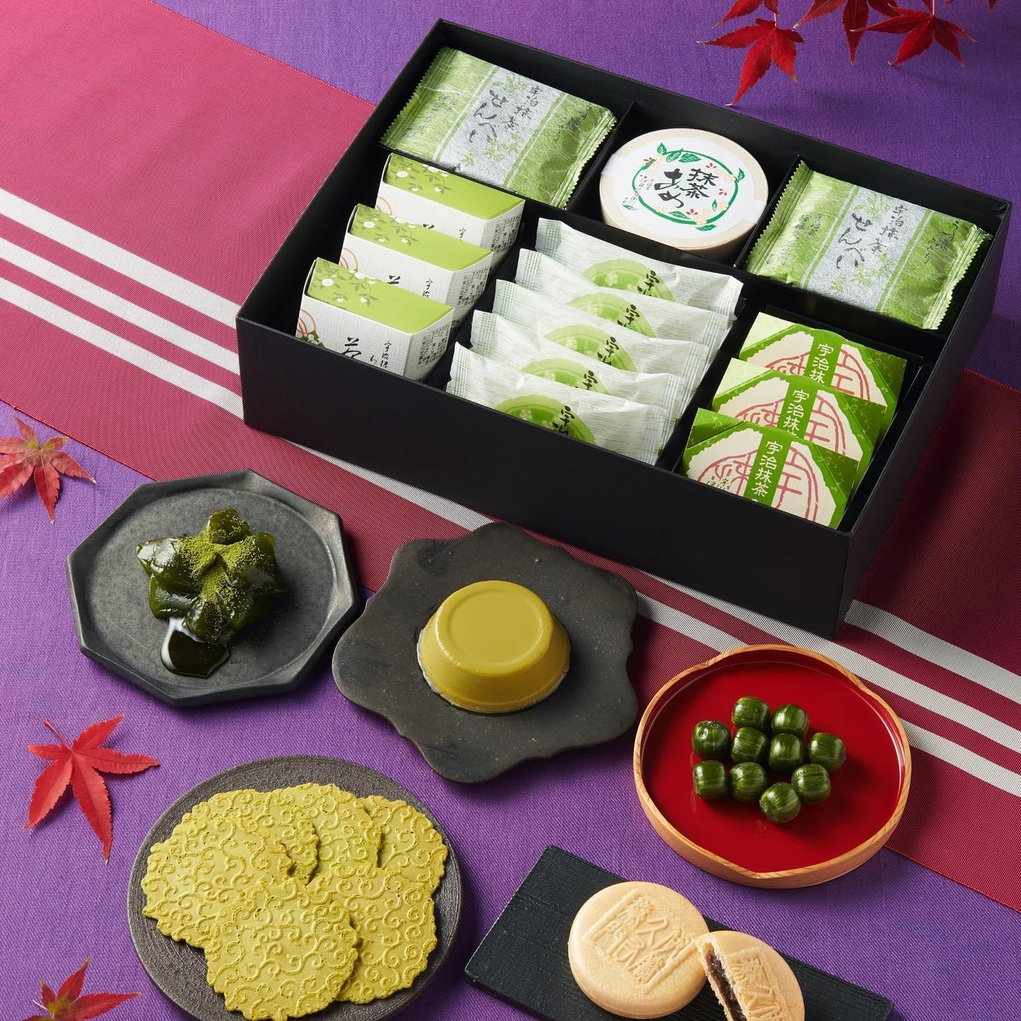 伊藤久右衛門 母の日 抹茶 お菓子 4種 9個入 詰め合わせ 彩菓綾 (わらび餅 ・ プリン×各2個 もなか×4個 あめ10粒入×1箱) 和菓子 ギフト お礼 プレゼント ギフト 50代 60代 70代 スイーツ