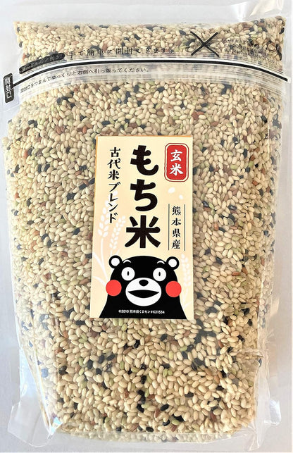 【熊本県産】 もち米 玄米 赤米 ブレンド 1.8kg 餅米 モチモチ食感・残留農薬ゼロ・放射能ゼロ・重金属基準クリア・真空用パックチャック付き
